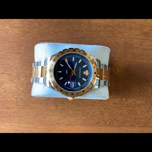 Versace Hellenyium GMT Blue Face Watch 42mm